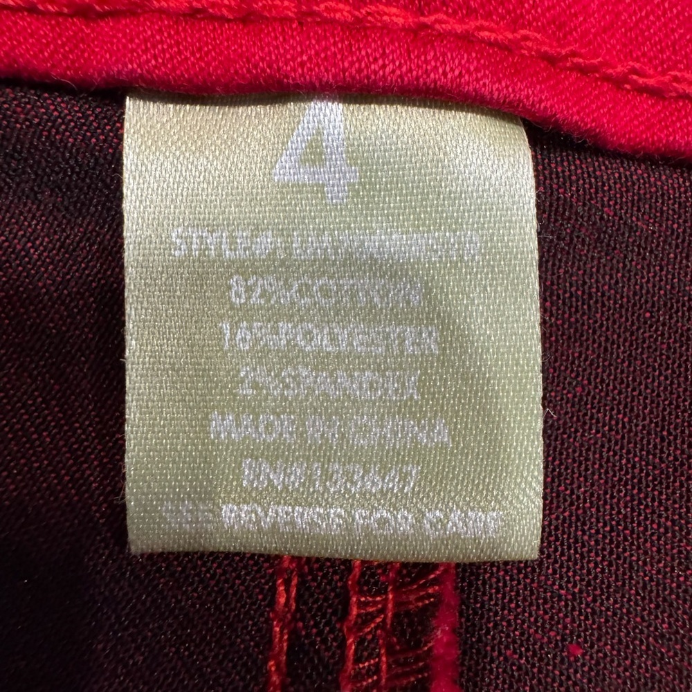 Liverpool Jean Company Michelle’s Capri Women Red Stretch Size 4 - Picture 6 of 10